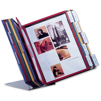 Durable Complete Desk Display Unit, 20 Tabs & 20 Panels, A4, Assorted