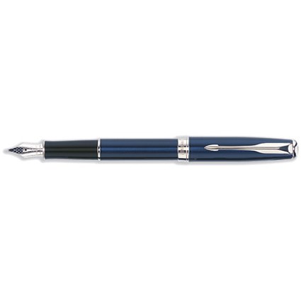 Parker Sonnet Fountain Pen White Rhodium Nib 18k Lacquer Ocean Blue