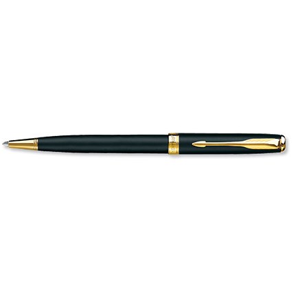 Parker Sonnet Ball Pen Epoxy-coated Brass with Gold Trim Matte Black
