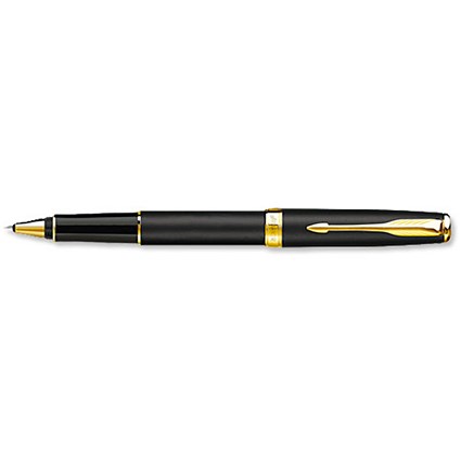 Parker Sonnet Rollerball Epoxy-coated Brass with Gold Trim Matte Black
