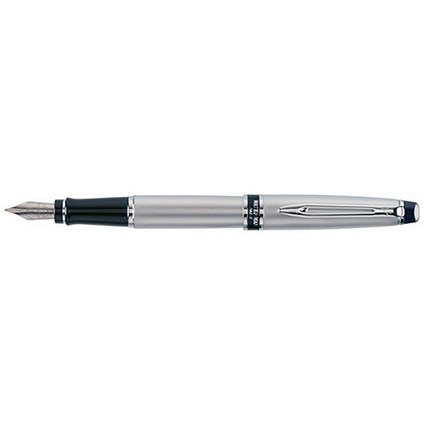Waterman Expert Fountain Pen Medium / Satin Matt Chrome with Stainless Steel Nib