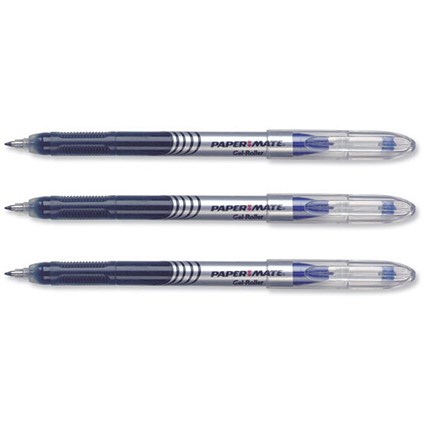 PaperMate Gel Rollerball Medium 0.7mm Tip 0.5mm Line Blue [Pack 12]