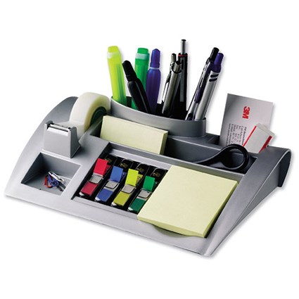 Desktop Organiser Pen Pot with Weighted Base - Silver