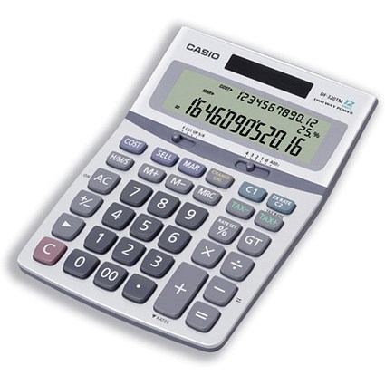 Casio Calculator Desktop Exchange 3 Line Display Tax Cost-sell Margin 124x180x32mm Silver Ref DF320