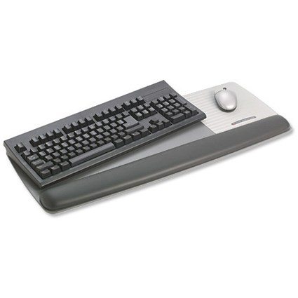 3M Professional Series II Keyboard Wrist Rest with Mouse Mat Pad and Rest Gel Black and Grey