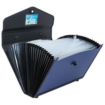 Concord Expanding Organiser File, Polypropylene, 24-Part, Foolscap, Blue & Black
