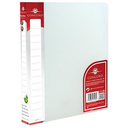 Concord Executive Ring Binder / 2 O-Ring / 40mm Spine / 25mm Capacity / A4 / Clear / Pack of 10