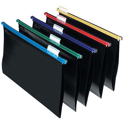 Snopake HangGlider Suspension Files, V Base, 15mm Capacity, A4, Assorted, Pack of 25