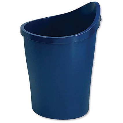 Rexel Agenda 2 Waste Bin Elliptical with Handle on Rear 18 Litres W413xD330xH457mm Blue