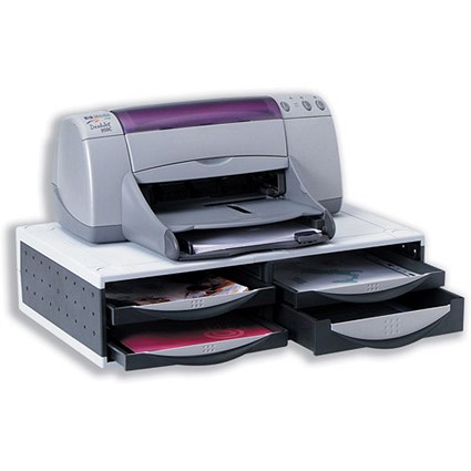 Fellowes Machine Organiser Printer Stand with Cable Management Clip Platinum Graphite