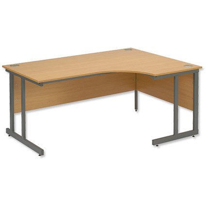 Trexus Cantilever 1600 Radial Desk Right-hand W1600xD1200xH720mm Oak