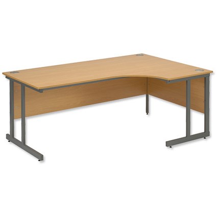 Trexus Cantilever 1800 Radial Desk Right-hand W1800xD1200xH720mm Oak