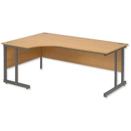 Trexus Cantilever 1800 Radial Desk Left-hand W1800xD1200xH720mm Oak