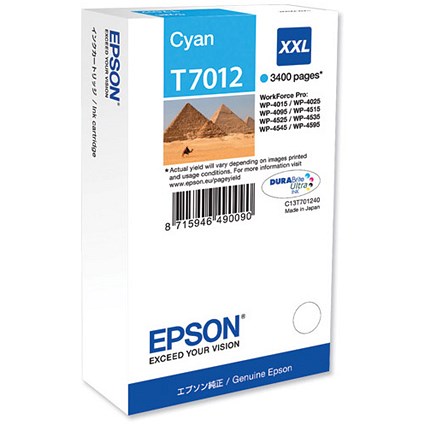 Epson T7012 High Capacity Cyan Inkjet Cartridge