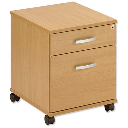 Trexus Mobile Filing Pedestal 2 Drawer Lockable W408xD510xH530mm Oak