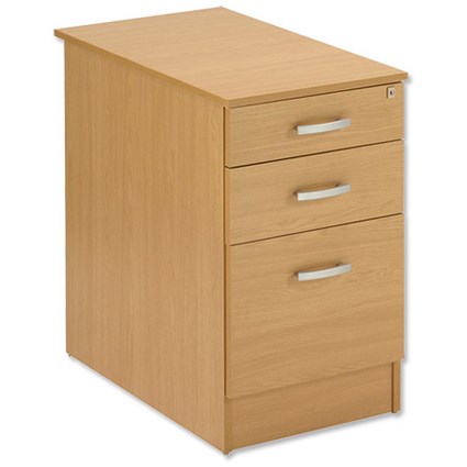 Trexus Filing Pedestal 800 Desk-high 3 Drawer Lockable W410xD800xH720mm Oak