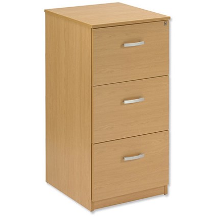 Trexus Filing Cabinet Lockable 3 Drawer Foolscap W476xD598xH1013mm Oak