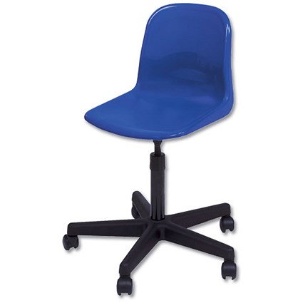 Trexus Swivel Chair Polypropylene Tamper-resistant Seat W460xD420xH460-600mm Blue
