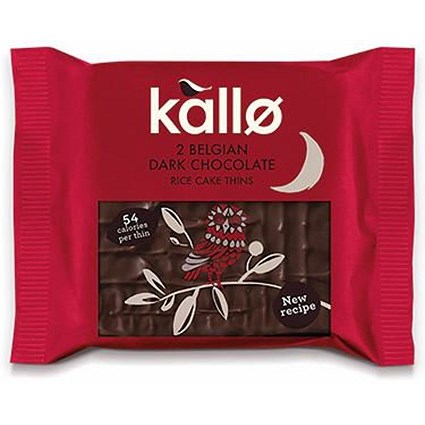 Kallo Belgian Dark Chocolate Rice Cake Thins, Two Pack, Pack of 30
