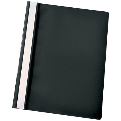 Esselte A4 Report Flat Files, Black, Pack of 25