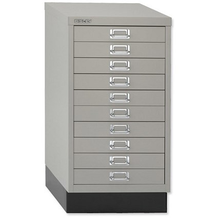 Bisley Multidrawer Cabinet Non-locking 10-Drawer W349xD460xH670mm Goose Grey Ref BA3/10