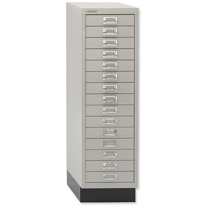 Bisley Multidrawer Cabinet Non-locking 15-Drawer W349xD460xH940mm Goose Grey Ref BA3/15