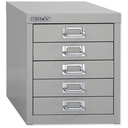 Bisley Multidrawer Cabinet Non-locking 5-Drawer W279xD408xH325mm Goose Grey Ref 12/5