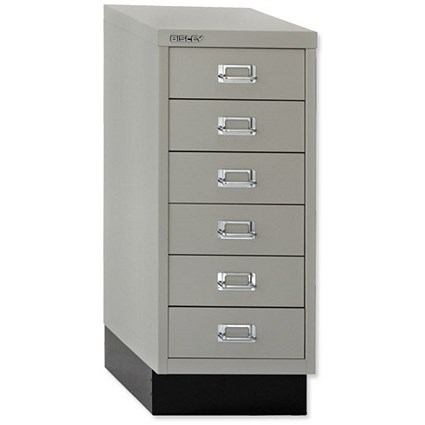 Bisley Multidrawer Cabinet Non-locking 6-Drawer W279xD408xH670mm Goose Grey Ref 29/6