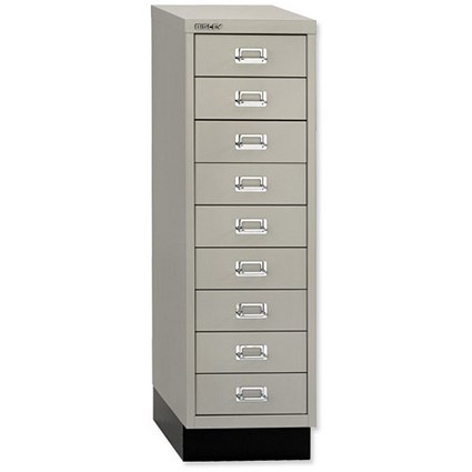 Bisley Multidrawer Cabinet Non-locking 9-Drawer W279xD408xH940mm Goose Grey