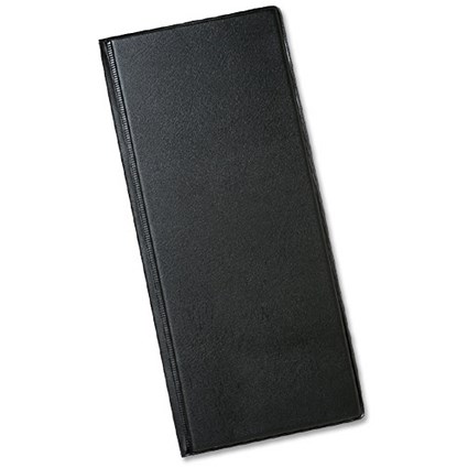 Business Card Album PVC 40 Pockets Slimline 280x120mm Black