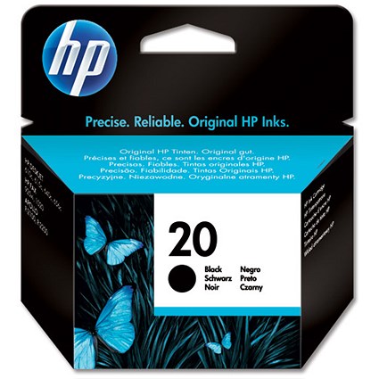 Hewlett Packard [HP] No. 20 Inkjet Cartridge 14ml Black Ref C6614NE