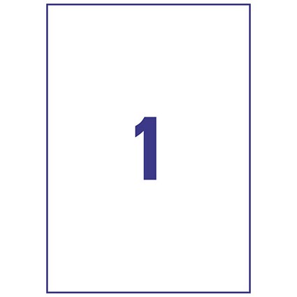 Avery Labels Removable Laser 1 per Sheet 210x297mm White Ref L4735REV-25 [25 Labels]