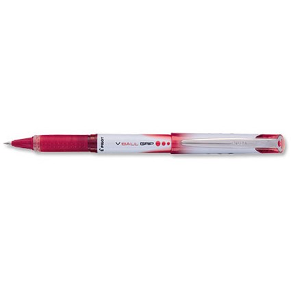 Pilot VBall VB5 Rollerball Pen with Rubber Grip 0.5mm Tip 0.3mm Line Red 02 [Pack 12]