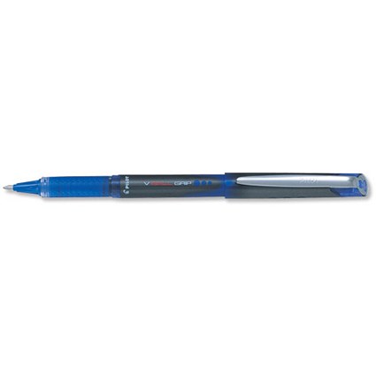 Pilot V10 Rollerball Pen Rubber Grip Needle Point 1.0mm Tip 0.7mm Line Blue [Pack 12]