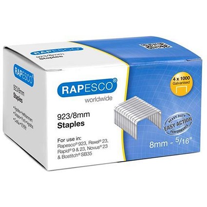 Rapesco 923/8mm Heavy Duty Staples - Box of 4000