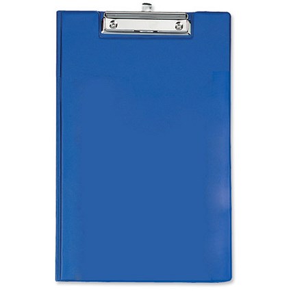 Clipboard Fold Over with Pocket and Pen Holder Foolscap Blue