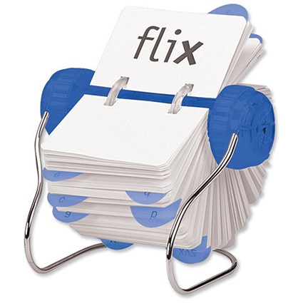 Rotadex Flix Rotary File Unit for 400 A7 105x74mm Cards Blue Chill