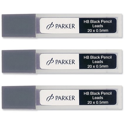 Parker Refill Standard Pencil Leads 20 per Tube 0.5mm HB [Pack 12]