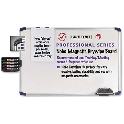 Quartet Prestige Drywipe Board Magnetic Enamel with Fixing Kit and Pen Tray W1800xH1200mm