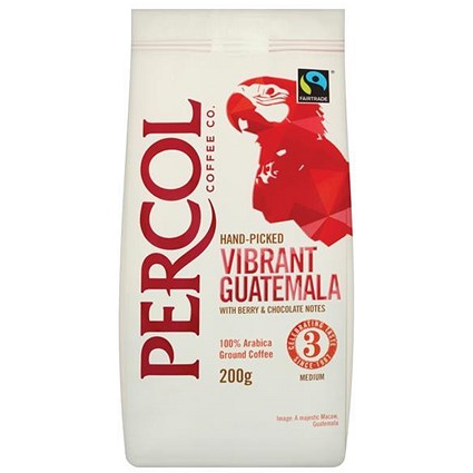 Percol Fairtrade Guatamala Medium Roasted Ground Coffee - 200g
