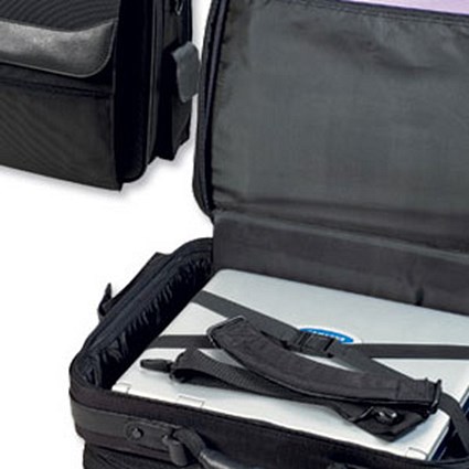 Masters Laptop and Overnight Case with Padded Notebook Section Nylon W450xD325xH175mm Black