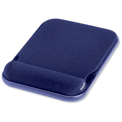 Kensington Mouse Mat Pad with Wrist Rest Gel Height-adjustable Blue