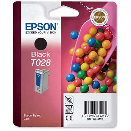 Epson T028 Inkjet Cartridge Sweets Page Life 600pp Black Ref C13T02840110