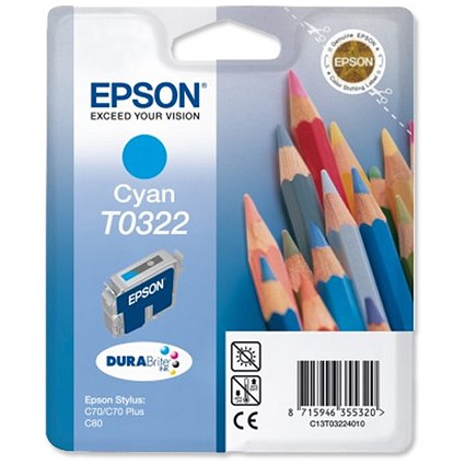 Epson Inkjet Cartridge Page Life 420pp Cyan Ref T032240