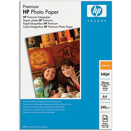 Hewlett Packard [HP] Premium Photo Paper Glossy 240gsm A4 [50 Sheets]