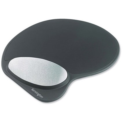 Kensington Memory Mouse Mat Pad with Wrist Rest Gel Black and Graphite