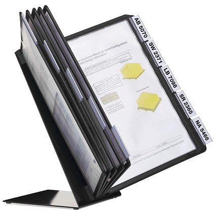 A4 Table Rack Durable Vario A4 Table 10 Display Panel Desk Stand, 10 Panels, Black ...