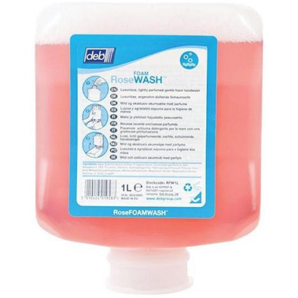 DEB Rose Foaming Hand Soap Refill Cartridge - 1 Litre
