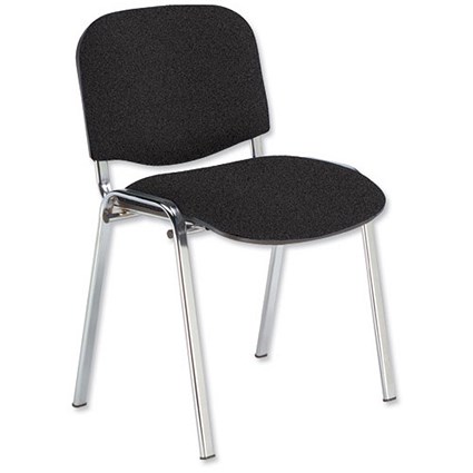 Trexus Stacking Chair / Chrome Frame / Charcoal