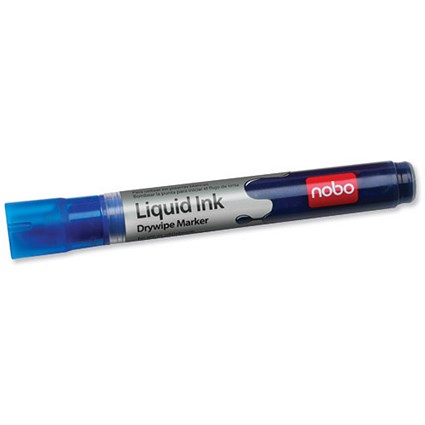 Nobo Liquid Ink Drymarker Drywipe Flipchart OHP / Bullet Tip / Blue / Pack of 12